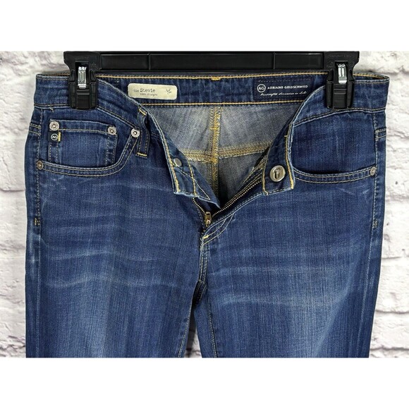 Anthropologie AG Jeans Slim Straight Denim Medium Wash Low Rise Women's Size‎ 26 - Picture 7 of 11
